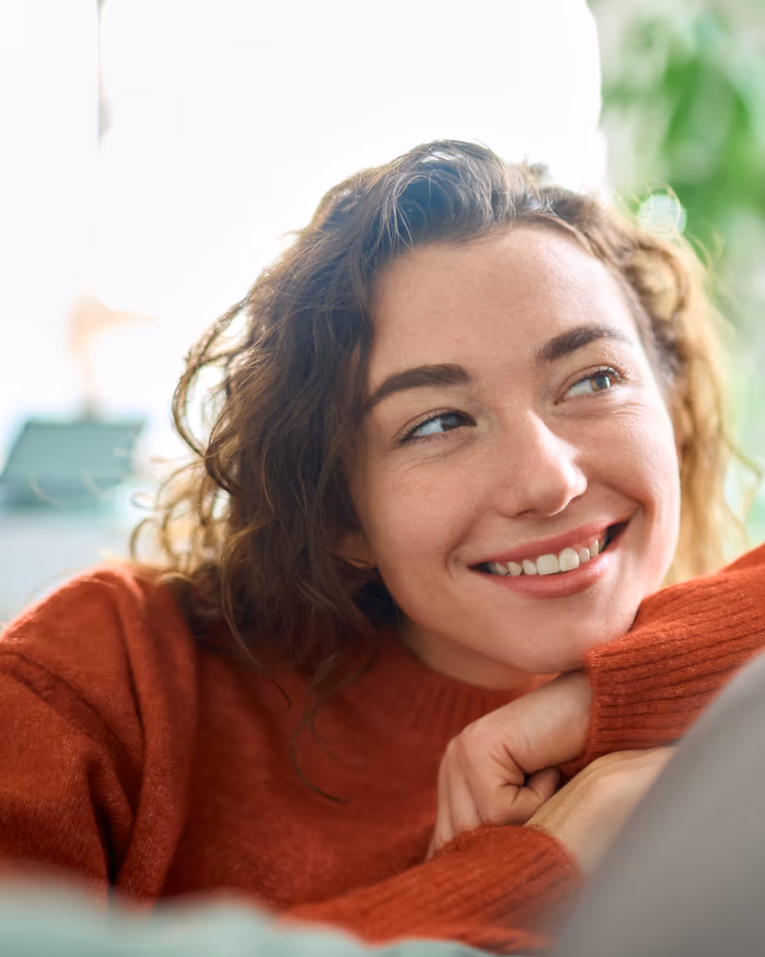 Smiling woman feeling confident in her health